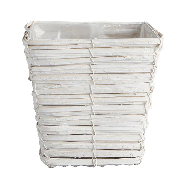 Square White Basket W/Liner