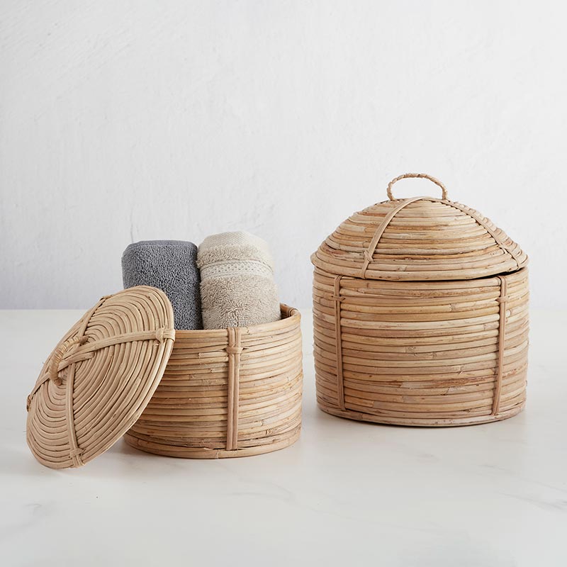 Rattan Box with Lid - Set – Artisanal New Zealand