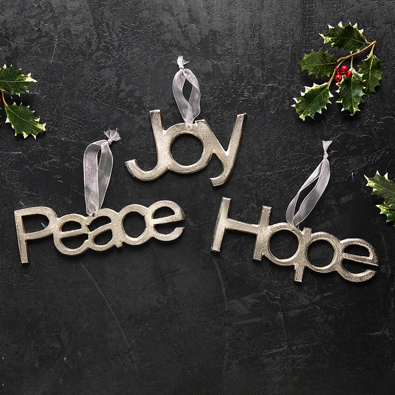 Ornament - Silver Joy - Holiday