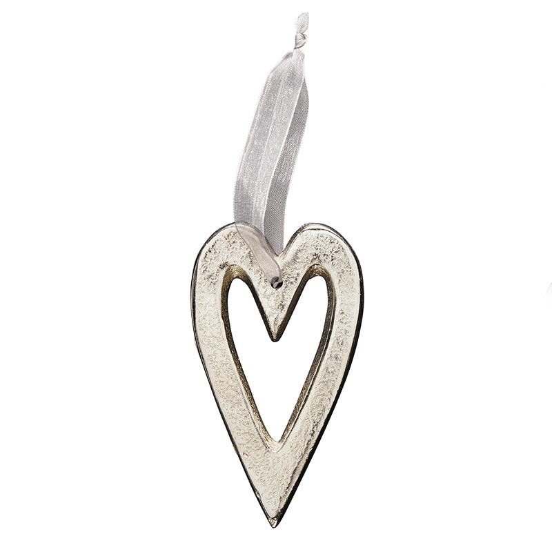 Ornament - Silver Heart- Holiday