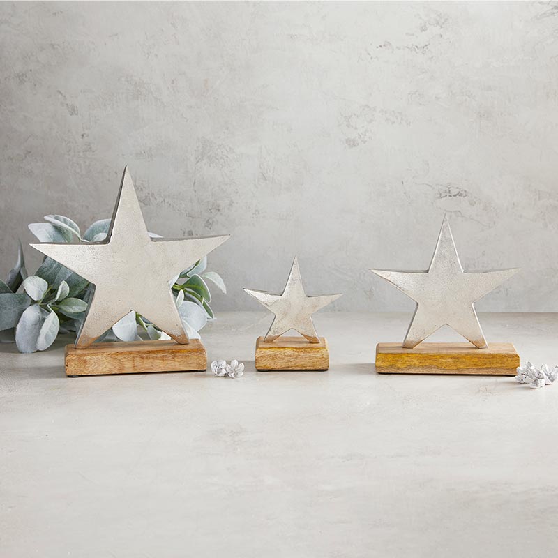 Silver Star w/Base SML - Holiday