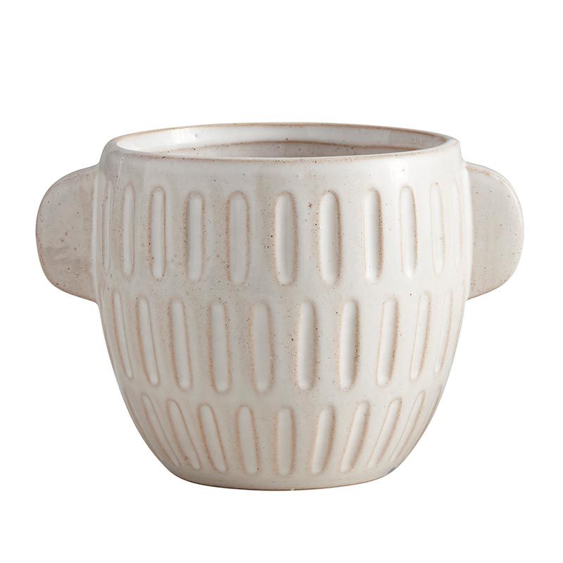 Embossed Stoneware Planter - LGE