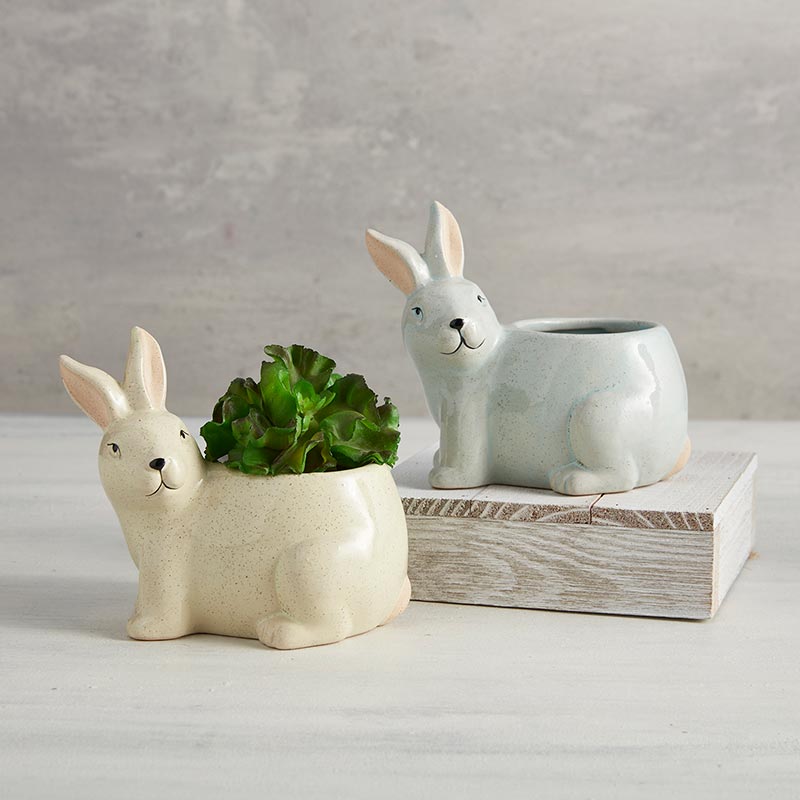 Rabbit Planter - Blue - Planters & Pots | Artisanal – Artisanal New Zealand
