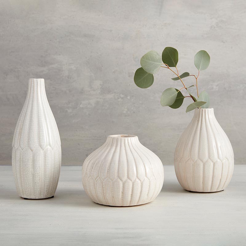 Round White Vase - TALL