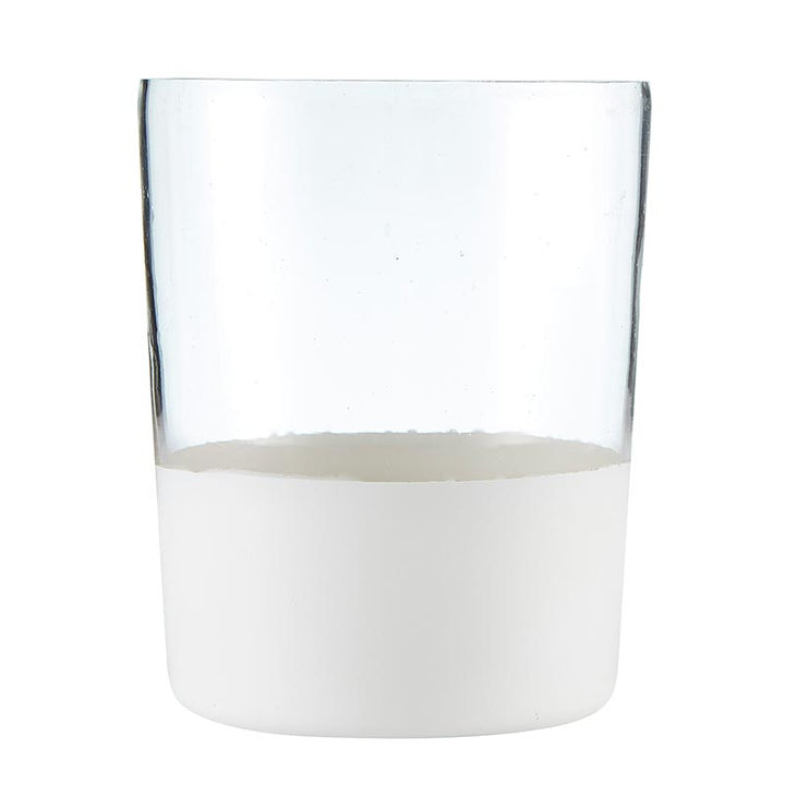 Clear Vase w/ Matte White Base