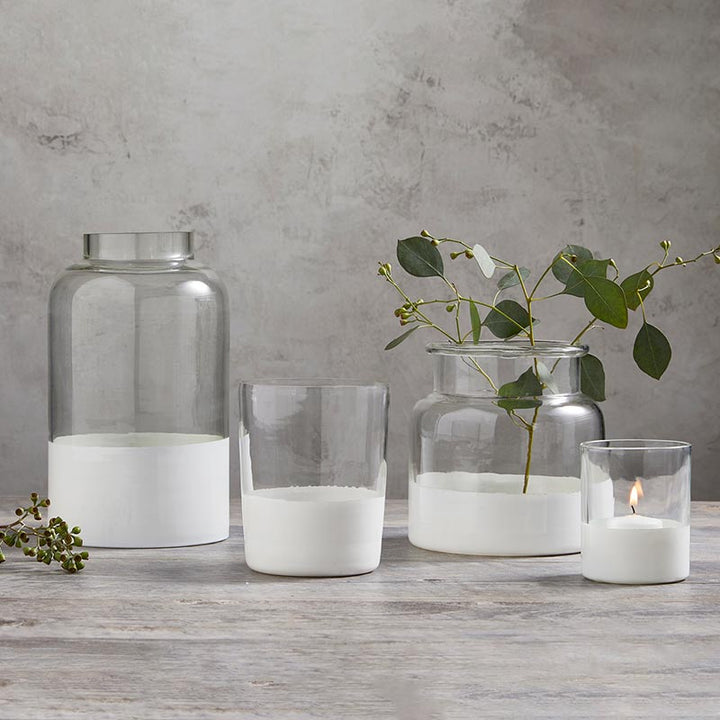 Clear Vase w/ Matte White Base