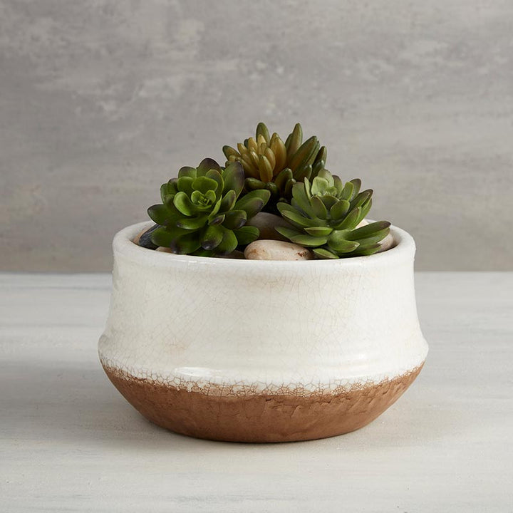 Matte White Flower Planter
