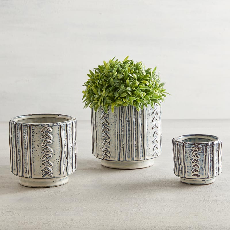 Blue Stone Textured Pot MED
