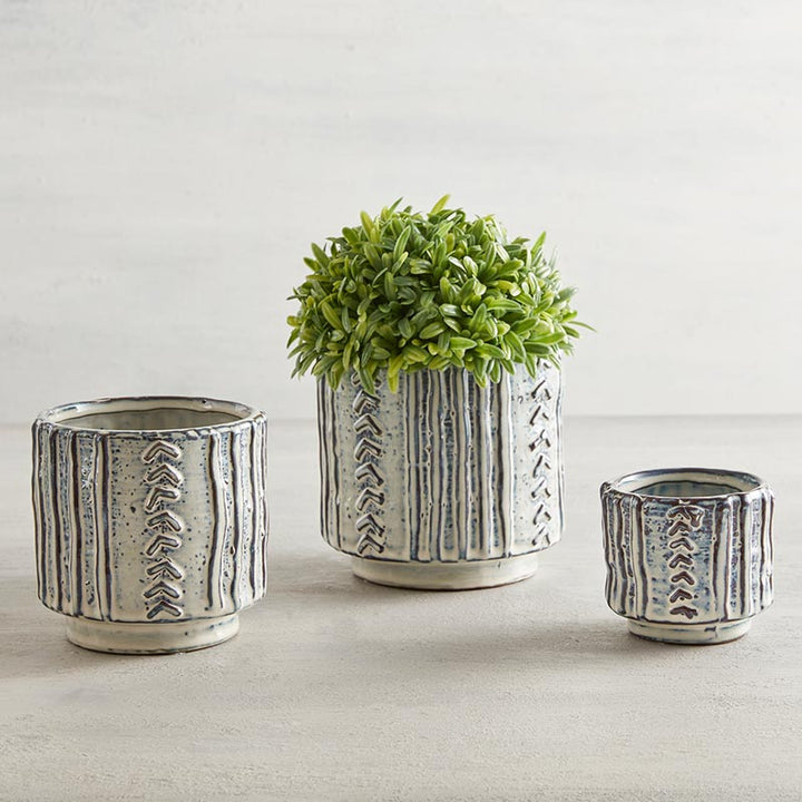 Blue Stone Textured Pot MED