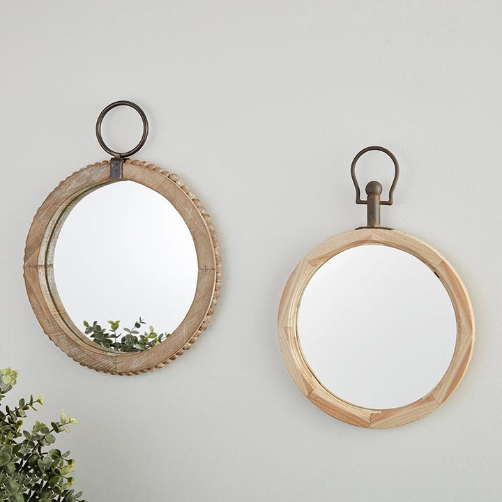 Wooden Decor Hanging Mirror