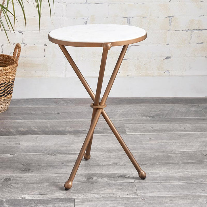 Iron Table w/White Marble