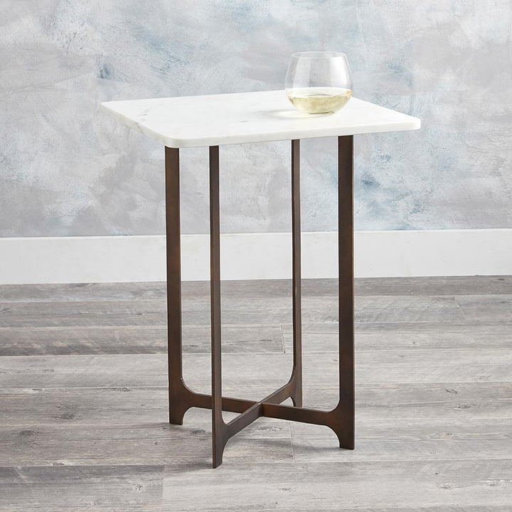 Metal Table w/White Stone