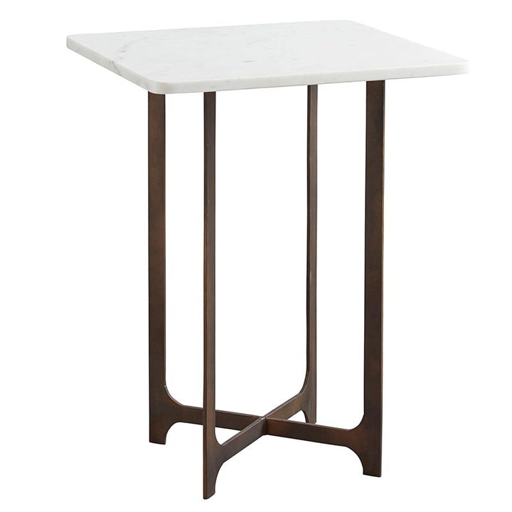 Metal Table w/White Stone