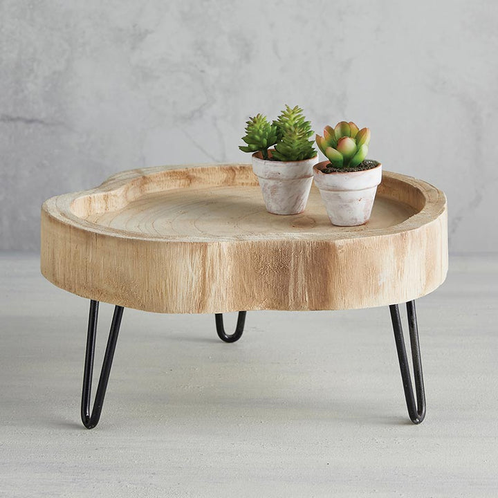 Wood Stand w/Metal Legs