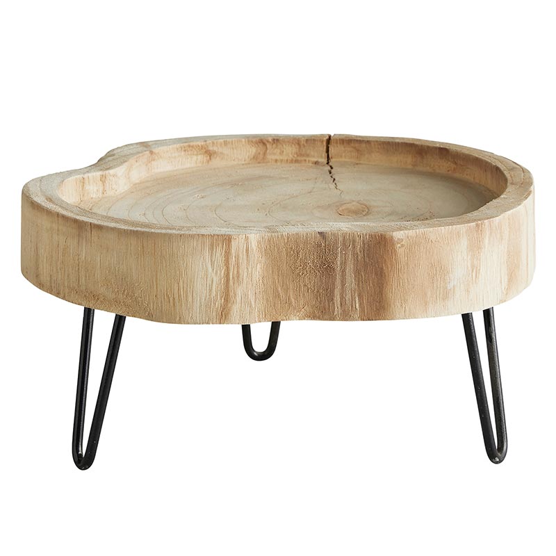 Wood Stand w/Metal Legs
