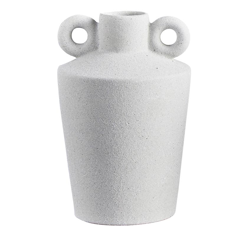 Bisque Vase with Handle - Light Grey