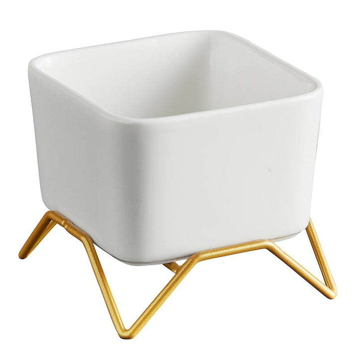 Square Pot w/Gold Stand