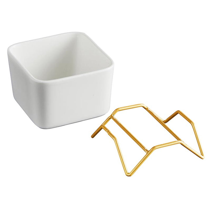 Square Pot w/Gold Stand