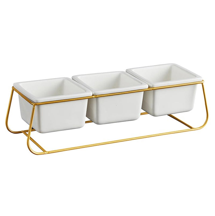 Three Pot w/Gold Stand