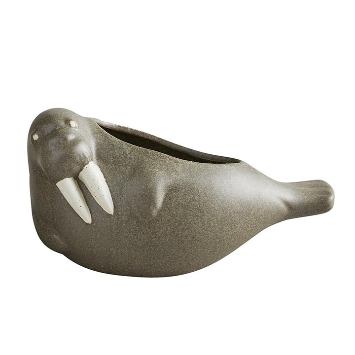 Ceramic Walrus Planter - Laying