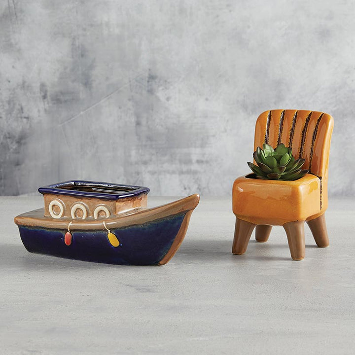 Ceramic Boat Planter