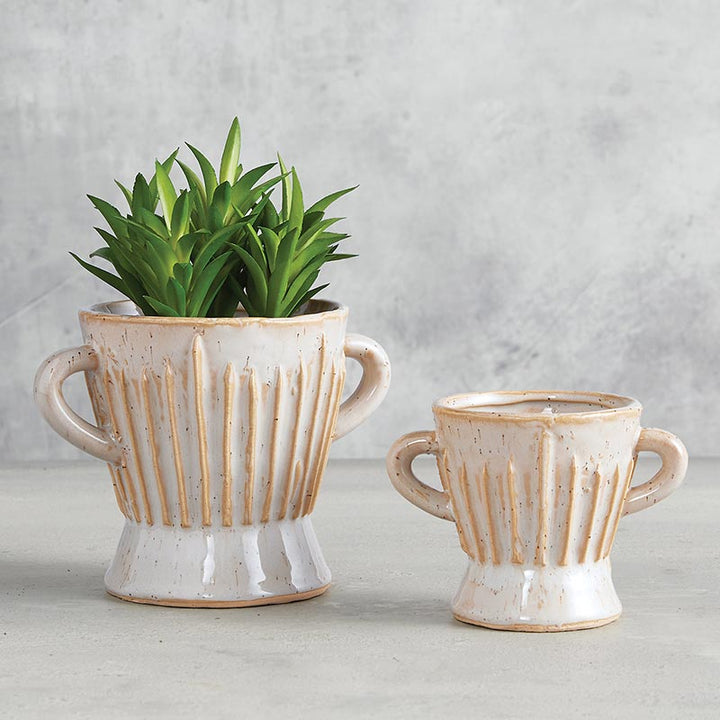 Striped Pot with Handles - LGE