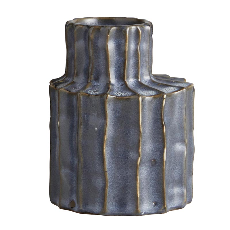 Grey Ridged Vase - SML