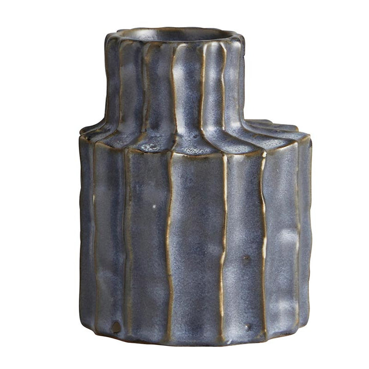 Grey Ridged Vase - SML
