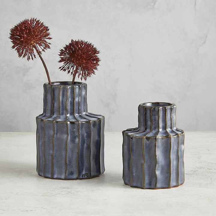Grey Ridged Vase - LGE