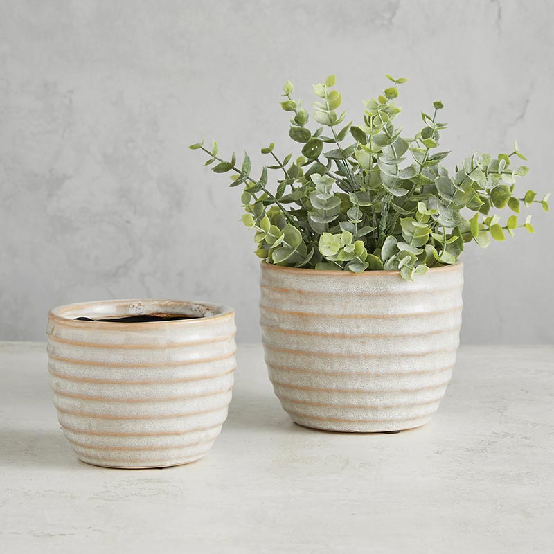 Striped Ceramic Pot SML