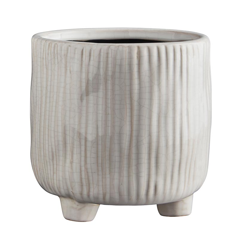 White Ceramic Pot with Feet - LGE