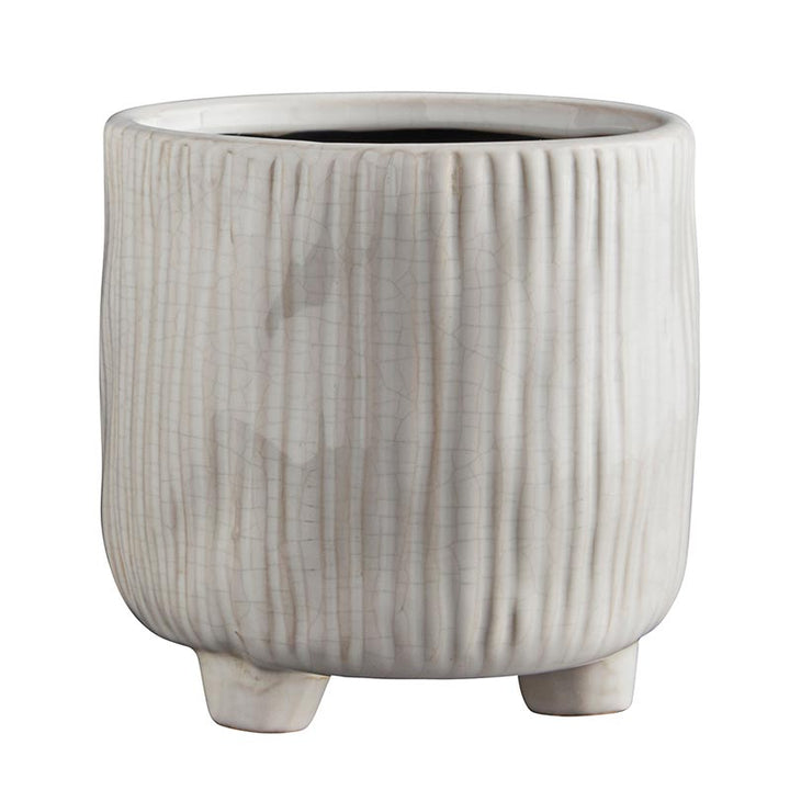 White Ceramic Pot with Feet - LGE