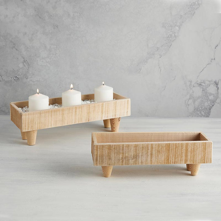 Wooden Rect Planter w/Feet - LGE