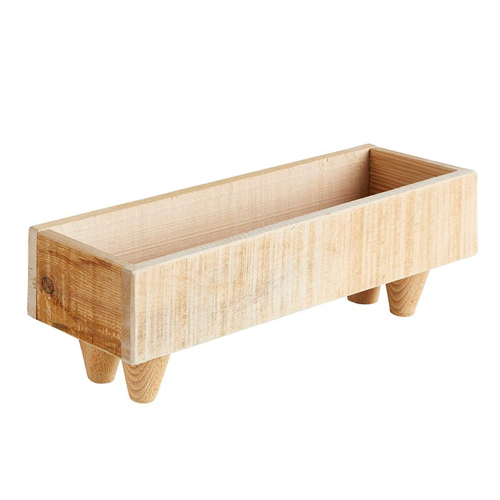 Wooden Rect Planter w/Feet - SML