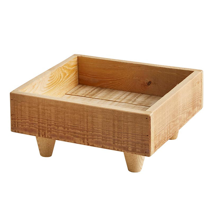 Wooden SQ Planter w/Feet - SML