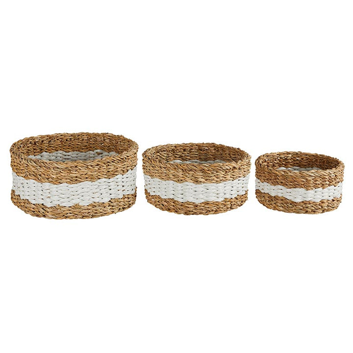 White Stripe Round Set/3