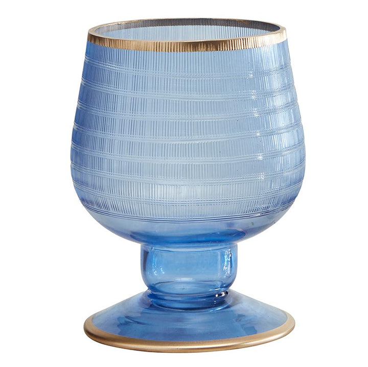 Vase Lt Blue w/Gold Rim