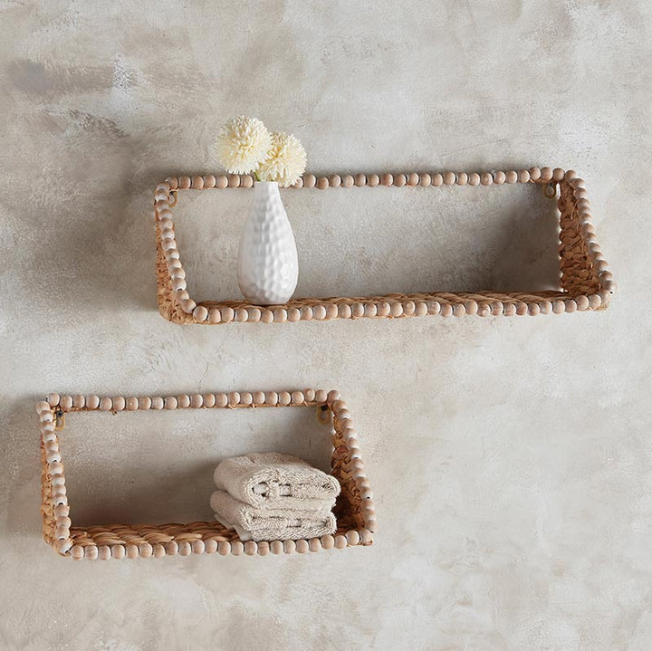 Straw & Bead Wall Shelf - LGE