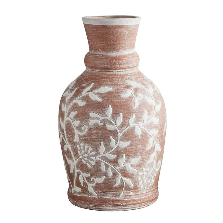 Earthy Floral Vase - Tall