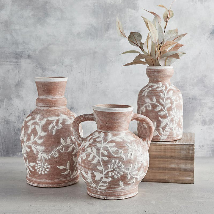 Earthy Floral Vase - Tall