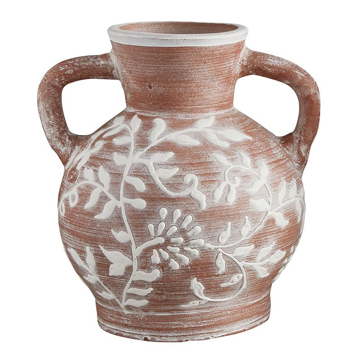 Earthy Floral Vase - 2 Handles