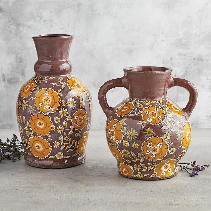 Floral Embossed Vase