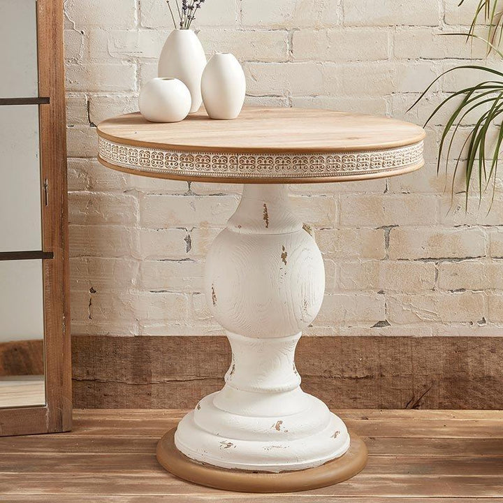 White Round Side Table