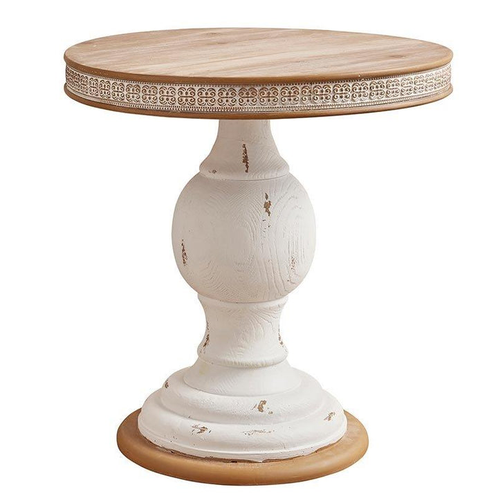 White Round Side Table