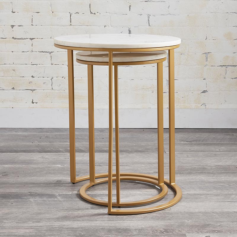 Marble Top Nested Tables - Set/2