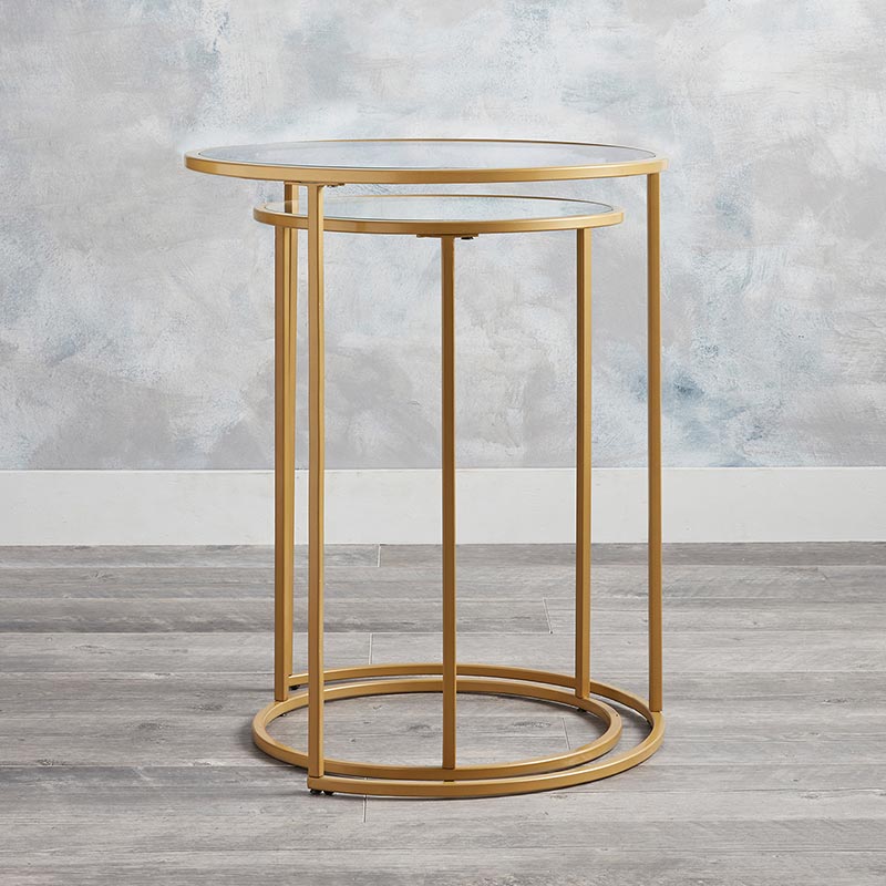 Glass Top Nested Tables - Set/2