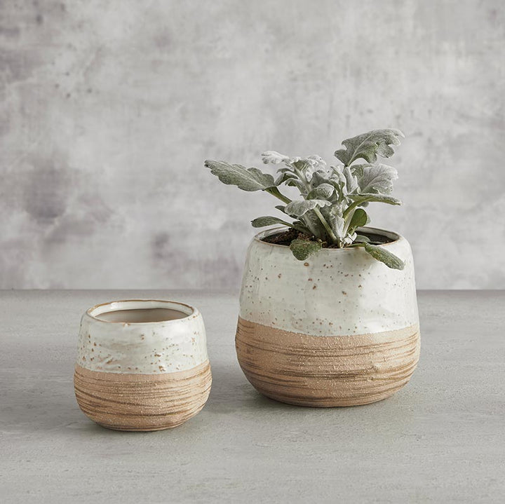 Two Tone Glazed Pot - SML