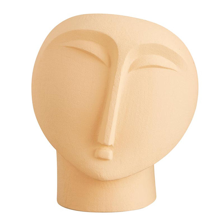 Orange Ceramic Face Pot
