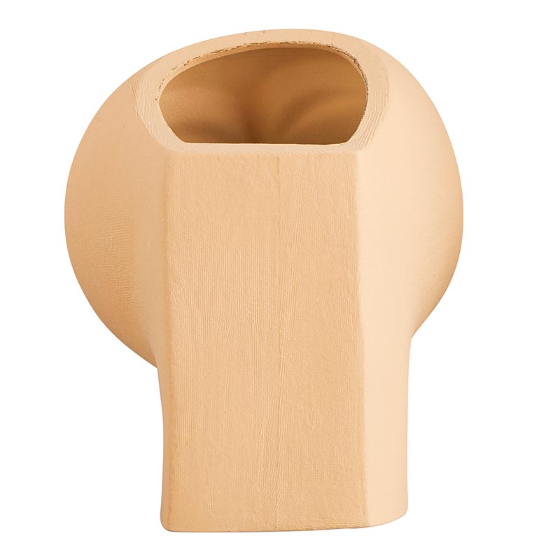 Orange Ceramic Face Pot