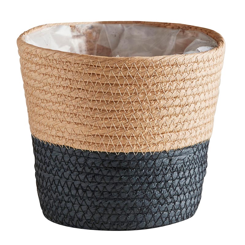 Two Tone Black Lined Basket